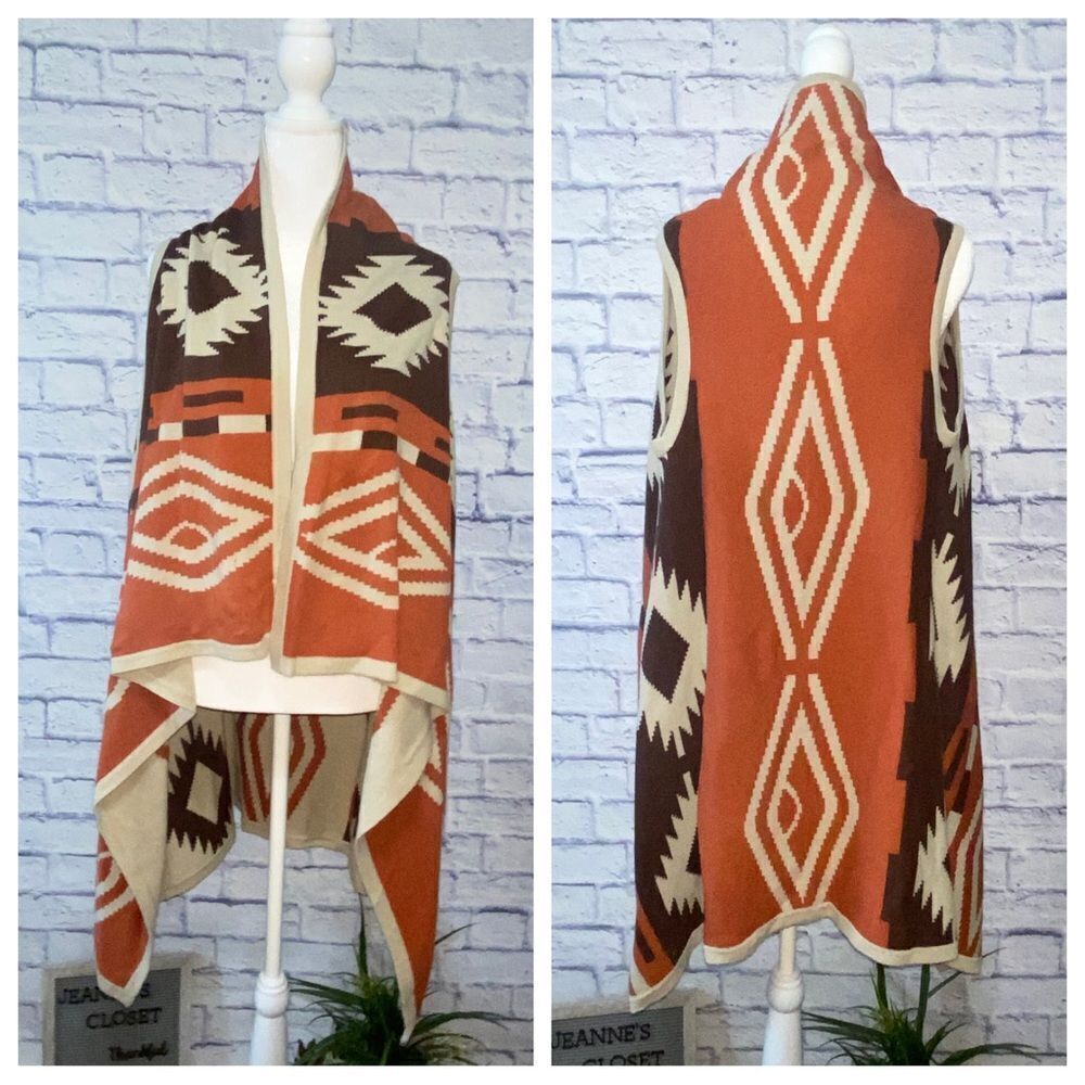 Cowgirl Justice vest poncho shawl western cardigan open front